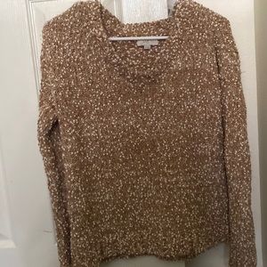 caramel brown loft v-neck sweater